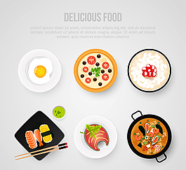 6款美味食物俯视图