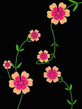 双色花藤PSD分层素材下载
