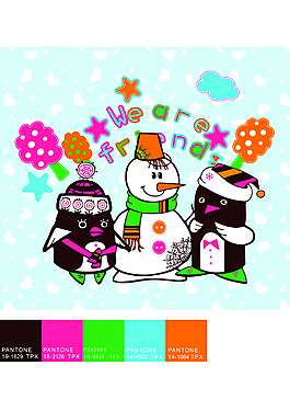 雪人印花图案