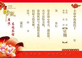 婚礼请柬范文内页模板PSD素材