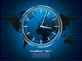 计算机码时间地图商务背景