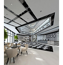 艺术酒店大堂模型
