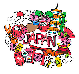 日式风格插画矢量素材