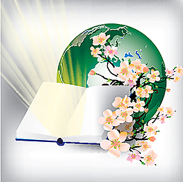 花与书籍素材图片