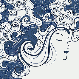 个性女子头像矢量素材图片