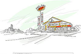 披萨店矢量插画图片