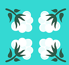 创意雪白棉花时间矢量素材图片
