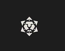 六角星狮子商标设计