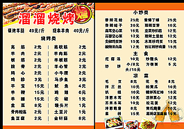 烧烤店价位表图片
