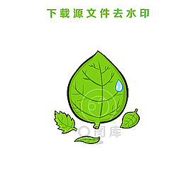 手工绘制树叶矢量图图片