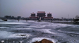 曹雪芹公园雪景图片