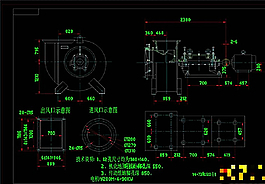 引风机安装示意图机械图纸图片
