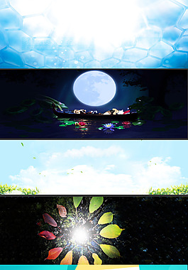 蓝色叶子背景