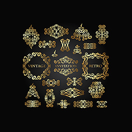 金色花纹花边设计