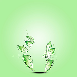 绿色清爽大气淘宝背景图片