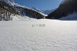 雪,景观,不受影响