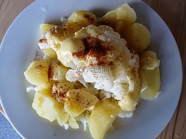 菜花,土豆,吃