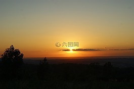 日落,橙色,天空