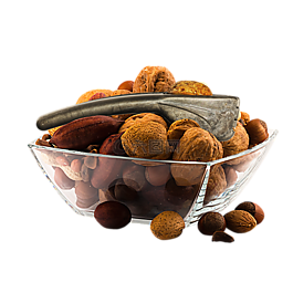 混合的坚果,玻璃,玻璃