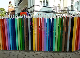 彩色铅笔,篱笆,限额