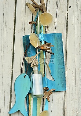 装饰,夏季,海滩