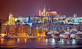 布拉格,冬天,夜