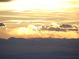 高山,远景,日出