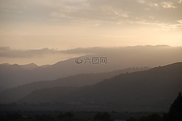 山,晚上,景观