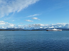 在前景,全景,峡湾