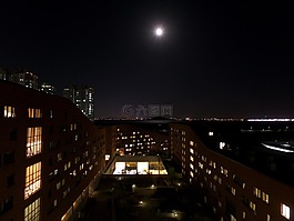 夜晚的天空,月亮,夜景