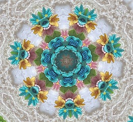 花的,模式,钩针编织