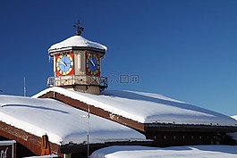 雪,冬天,屋顶