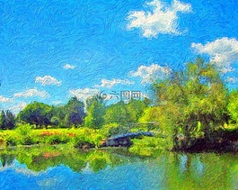 画,艺术,夏天