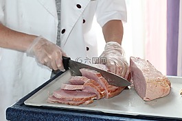 肉切成,肉片,切