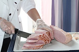 肉切成,肉片,切