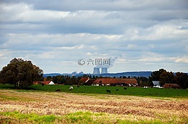 梅林,景观,村