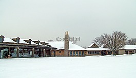 建筑物,公园,雪