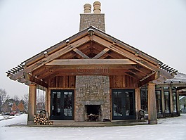 建筑物,公园,雪