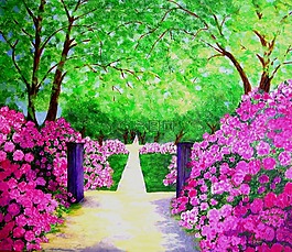 杜鹃,公园,树木