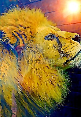 数字,图形,狮子