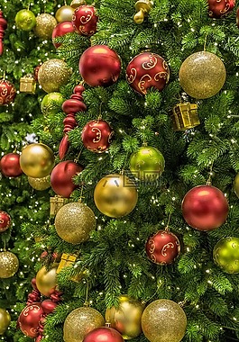 圣诞节,树,装饰