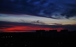 晚上,地平线,景观