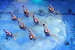 女孩,水,水池