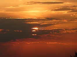 日落,红色,黄金