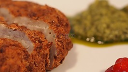 肉,凯恩,香蒜酱