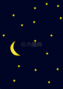 繁星点点,夜,月亮