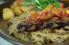 排骨,肉,晚餐