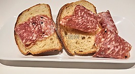 萨拉米,全麦面包,soppressata