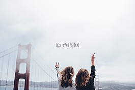 金门大桥,妇女,回