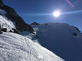 冬天,滑雪,中山中小屋